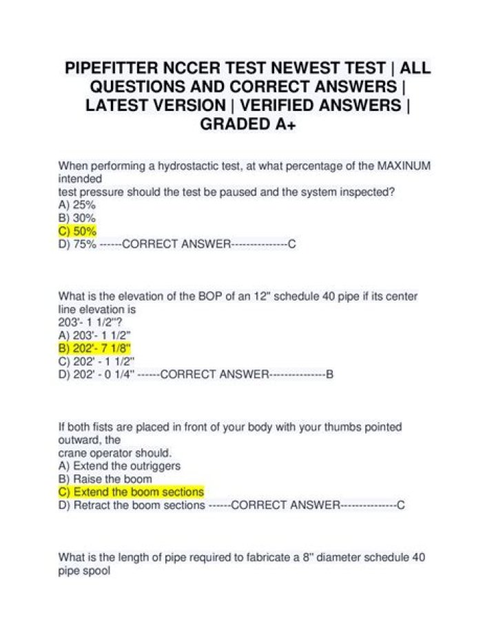 Pipe Fitter Test Questions and Answers PDF – Complete Prep Guide