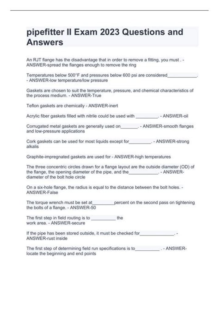 Pipefitter Test Questions and Answers PDF for Exam Prep
