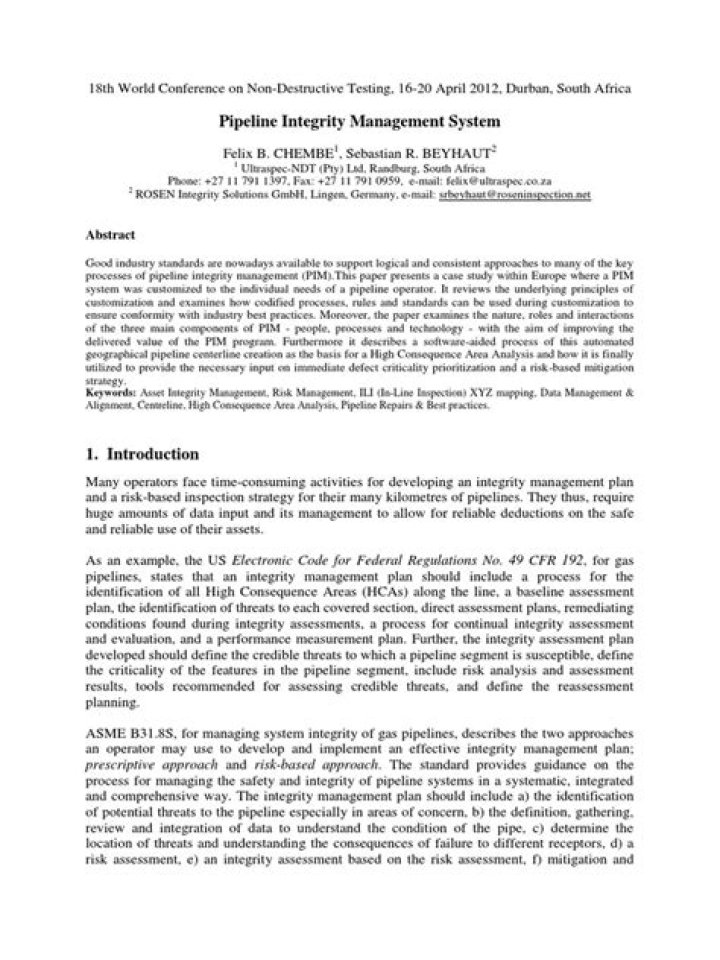 Pipeline Integrity Management System PDF: Ensure Safe & Reliable Operations