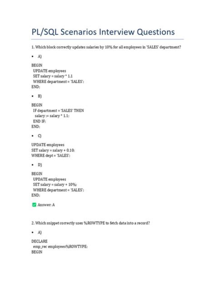 PL SQL Interview Questions & Answers PDF: Expert Guide