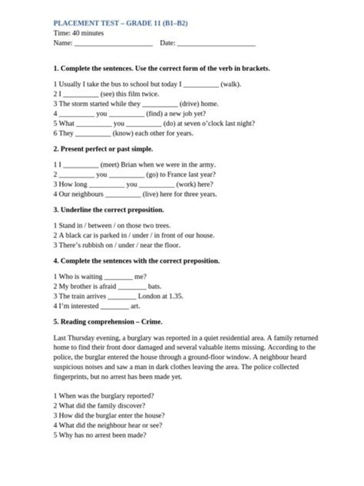 Official Placement Test B1-B2 PDF: Practice & Prepare