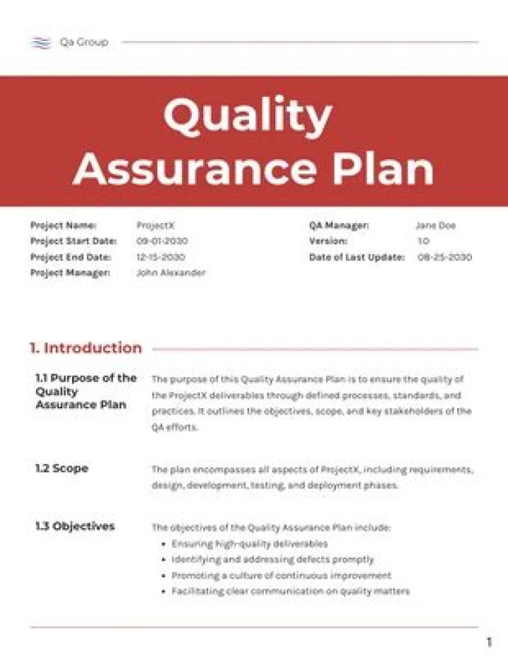 Plan d'assurance qualité PDF – Guide Complet à Télécharger
