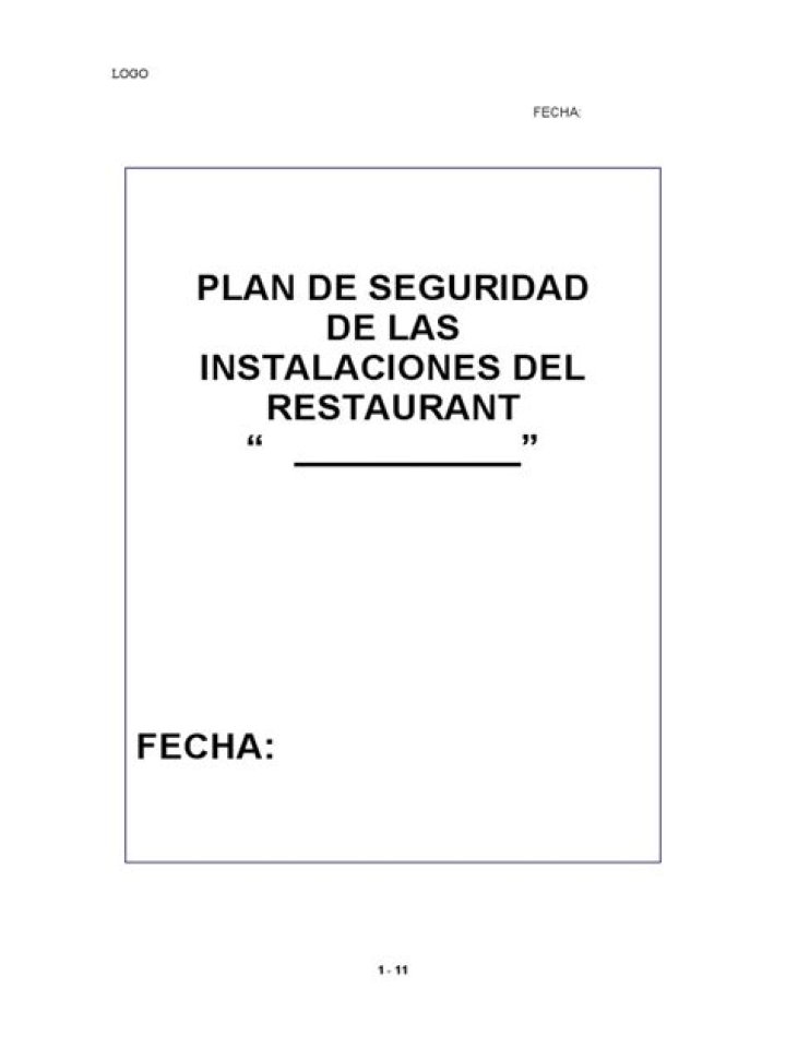 Plan de Emergencia para Restaurante PDF Listo para Descargar