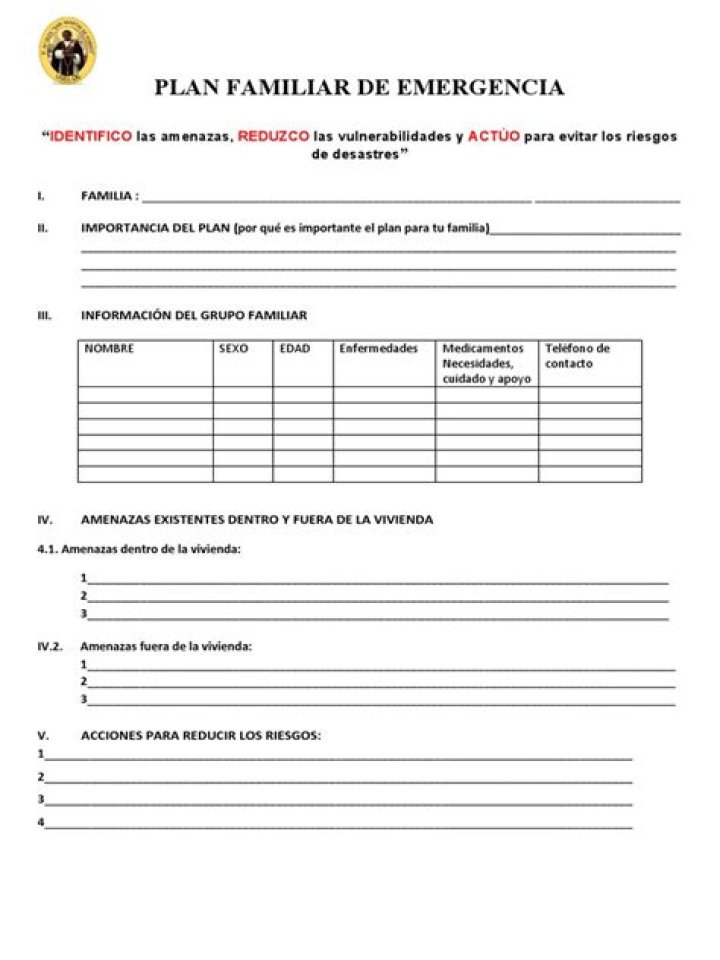 Plan de Emergencia Familiar PDF: Prepárate para lo Inesperado