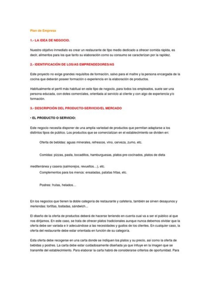 Plan de Empresa Restaurante PDF: Todo lo que Necesitas para Abrir