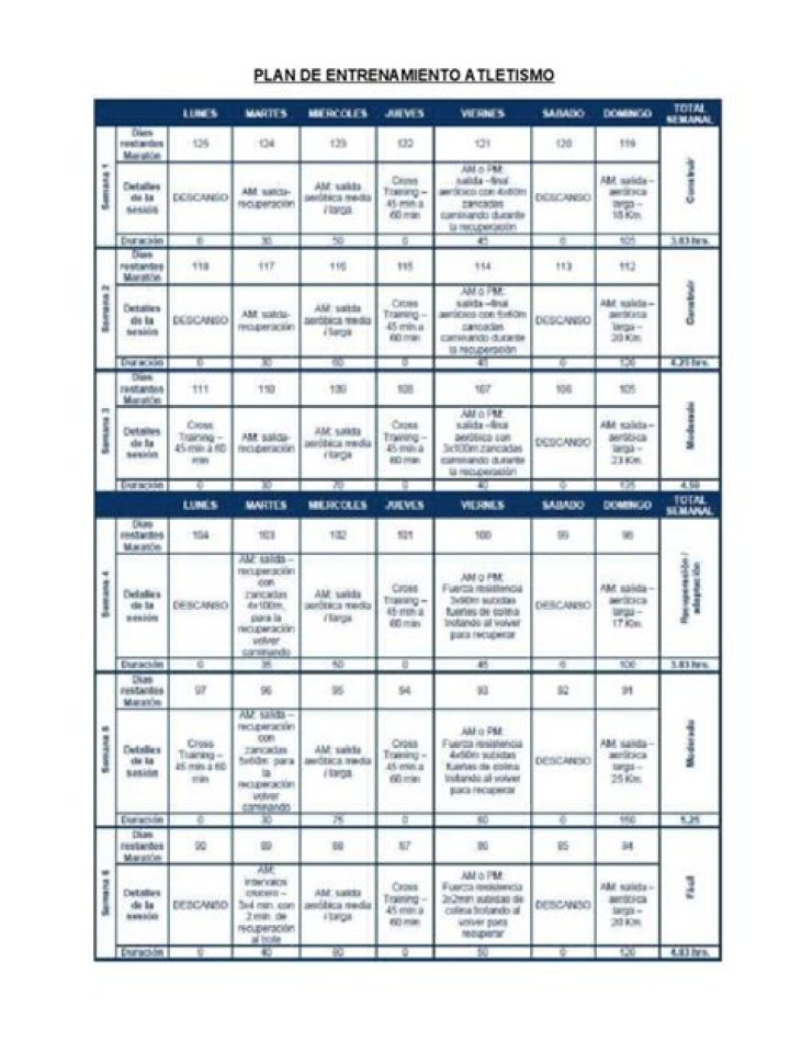 Plan de Entrenamiento de Atletismo PDF Completo
