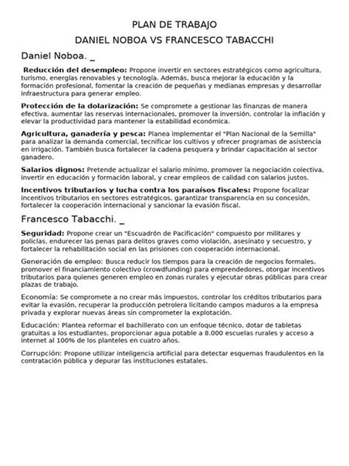 Plan de Gobierno de Daniel Noboa PDF: Análisis y Estrategia Política