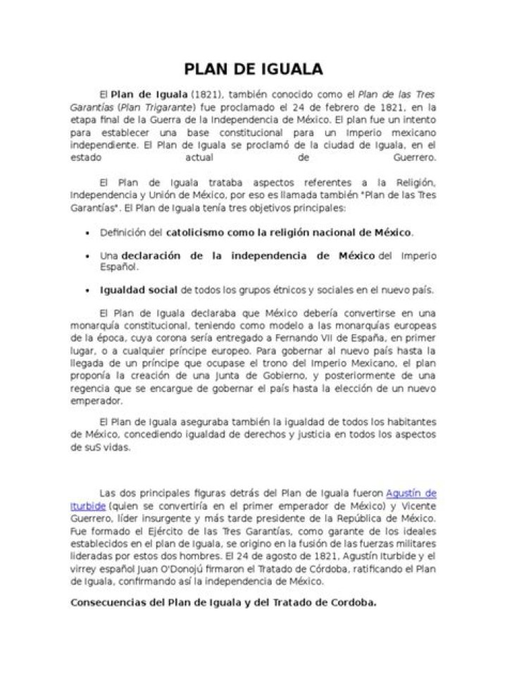 Plan de Iguala PDF Gratis: Descarga el Documento Oficial