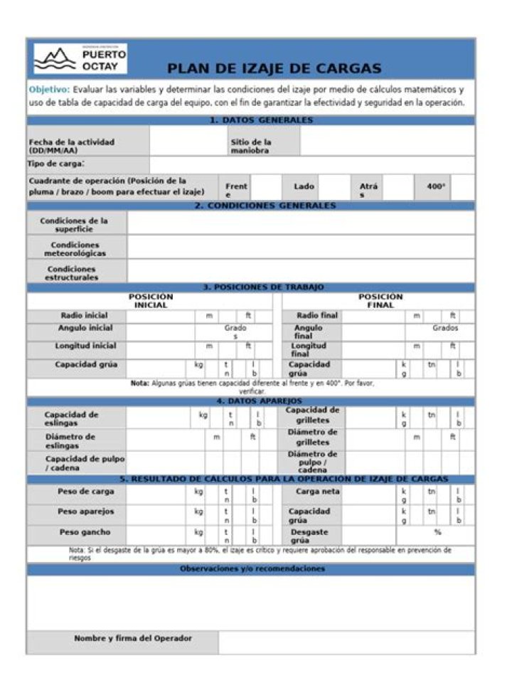 Plan de Izaje de Cargas PDF: Guía Completa y Descargable