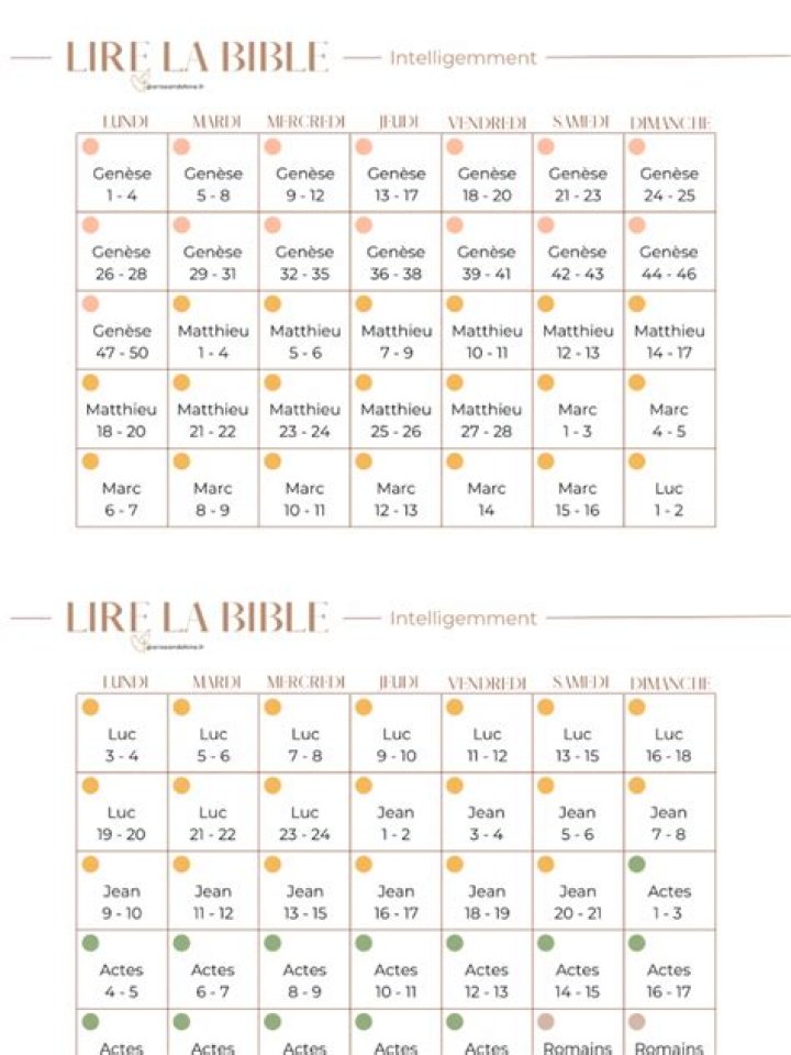Plan de Lecture de la Bible en 3 Mois PDF Gras & Structuré