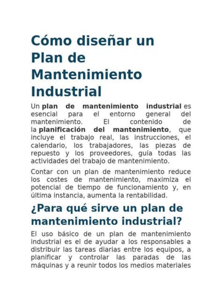 Plan de Mantenimiento Industrial PDF: Guía Completa para Optimizar Equipos
