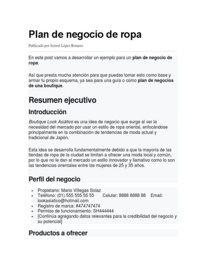Plan de Marketing para Tienda de Ropa: PDF Listado Completo