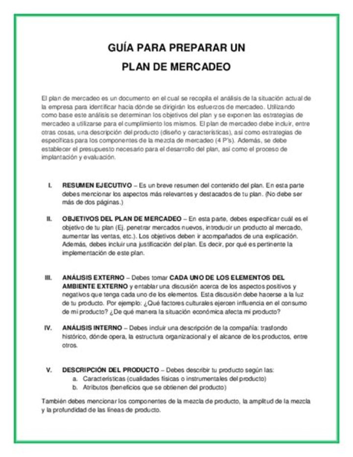 Plano Completo de Mercadeo PDF: Estrategias Eficientes para Tu Éxito