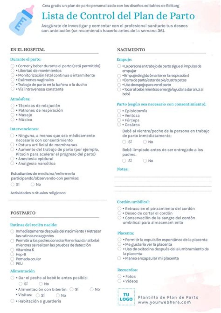 Plan de Parto PDF: Guía Completa para un Parto Informado