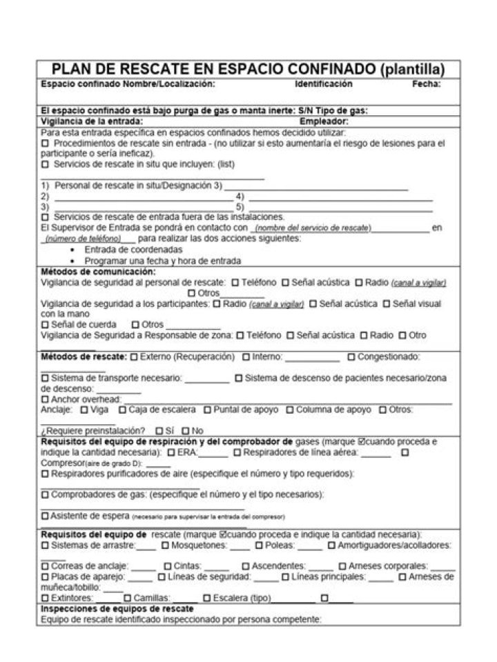 Plan de Rescate en Espacios Confinados: Guía PDF Completa y Segura