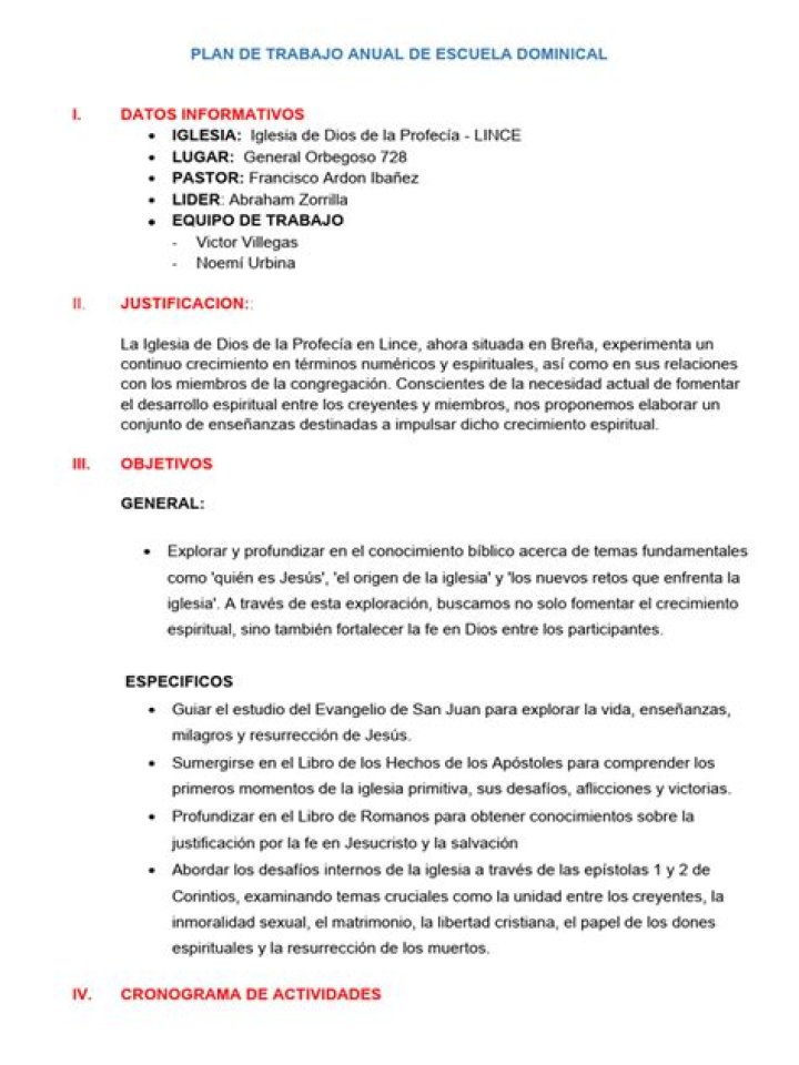 Plan de Trabajo para Iglesia Cristiana PDF: Guía Completa