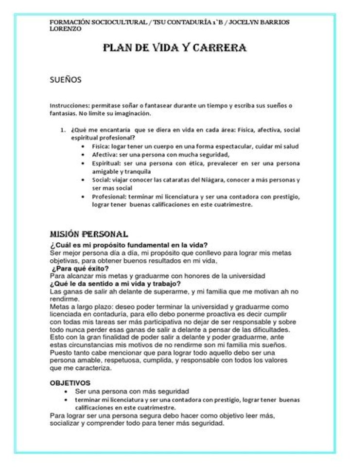 Plan de Vida y Carrera Ejemplo PDF: Guía Completa para Tu Futuro