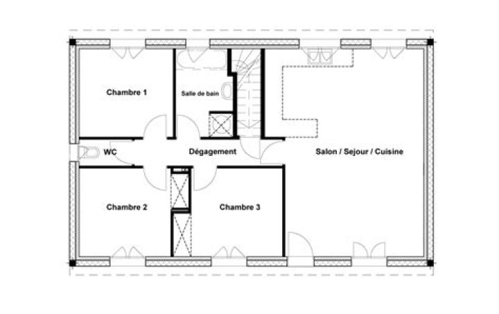 Plan Maison 3 Chambres Moderne PDF – Design & Tracé Idéal