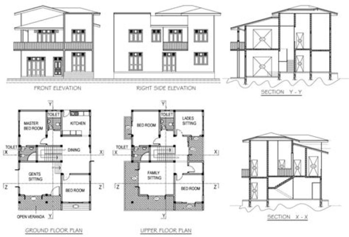 Elevation Plan Section of Residential Buildings – PDF Guide