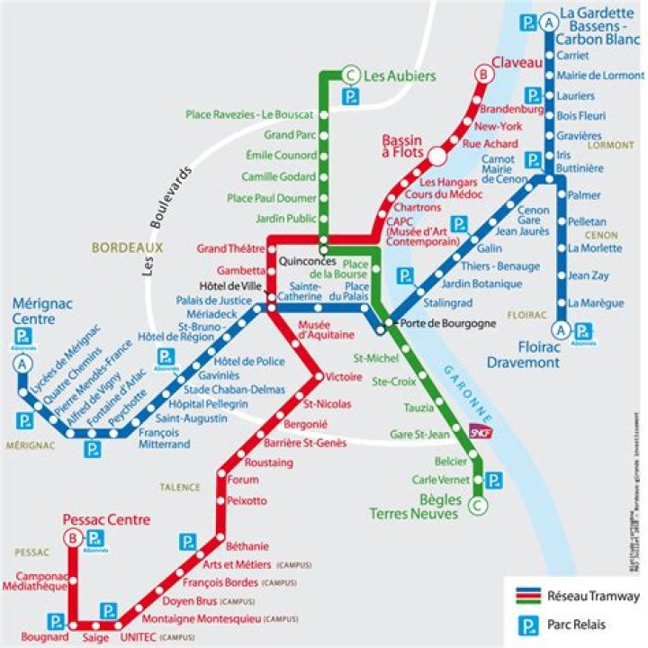 Download Free Bordeaux Tram Map Plan PDF