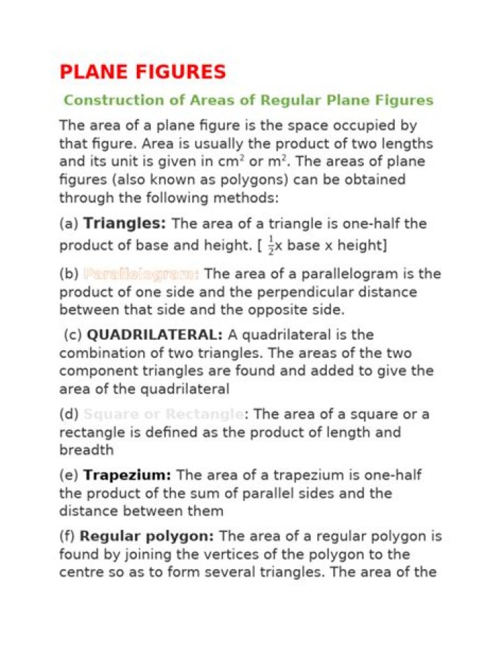Free Download: Easy-to-Print Plane Figures PDF