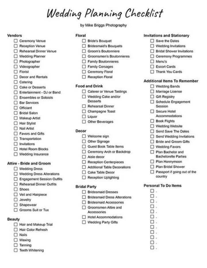 Planning a Wedding Checklist PDF: Your Ultimate Step-by-Step Guide