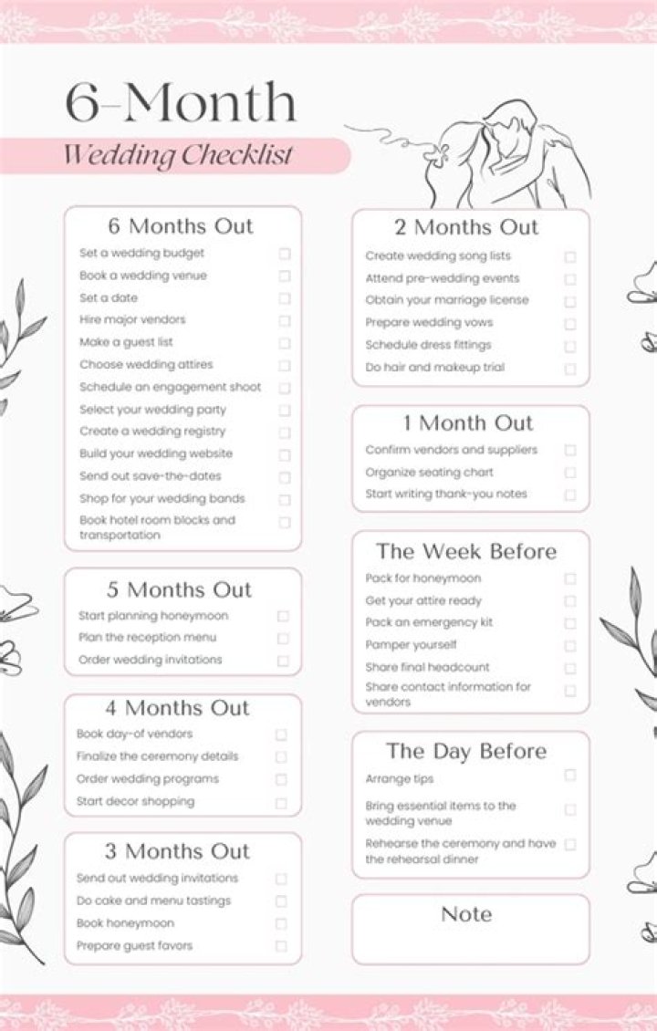6-Month Wedding Planning Checklist PDF: Stay Organized & Stress-Free