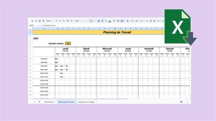 Gratuit: Télécharger le Planning de Travail Excel PDF Facile