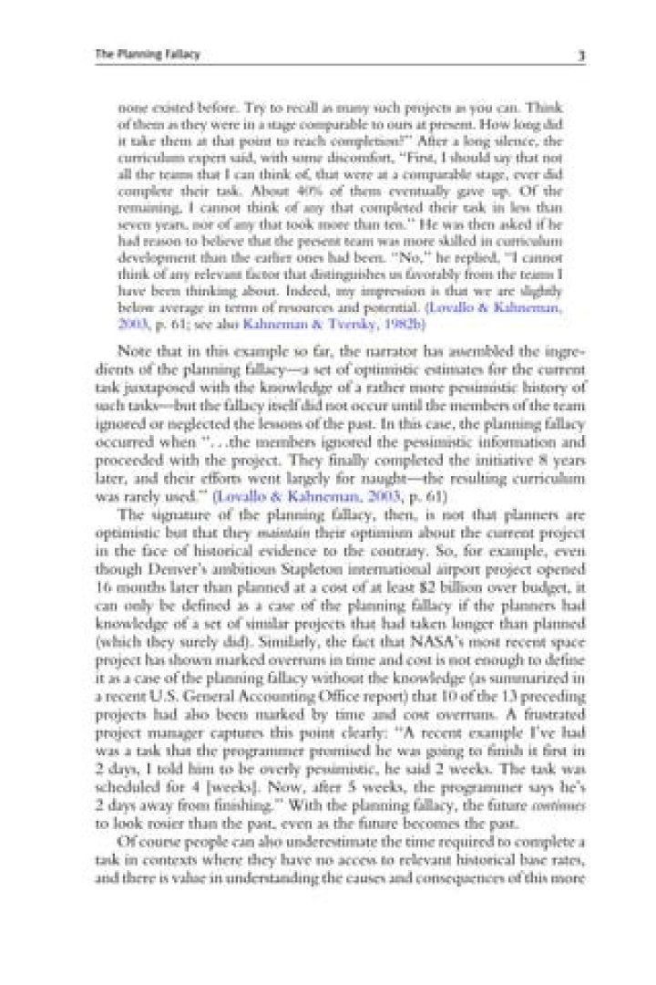 Planning Fallacy PDF: How to Beat Overly Optimistic Time Estimates