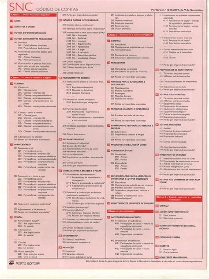 Plano de Contas SNC em PDF: Modelo Completo e Prático