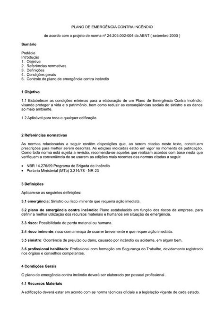 Plano de Emergencia Contra Incendio PDF Listo para Descargar