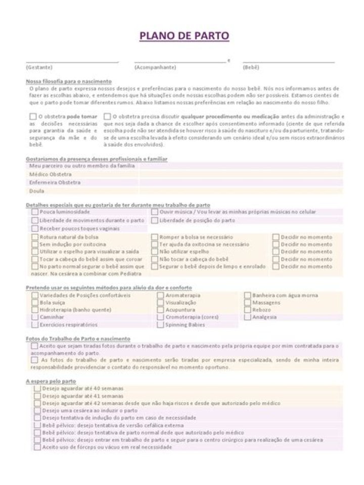 Plano de Parto PDF Completo: Preparación y Guía para el Parto