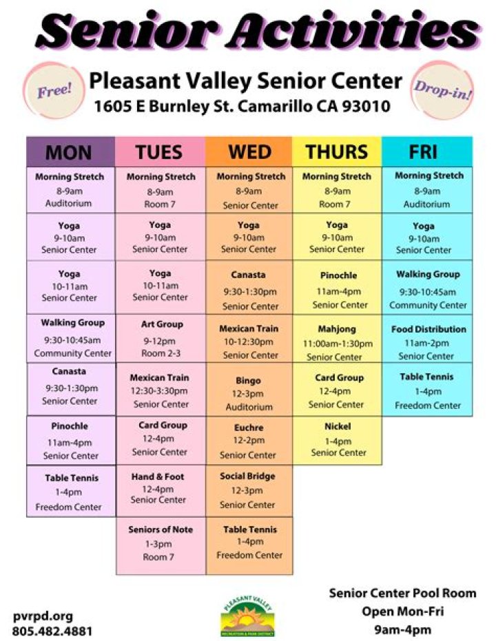Plano Senior Center Monthly Activities Schedule PDF – Weekly Events & Programs