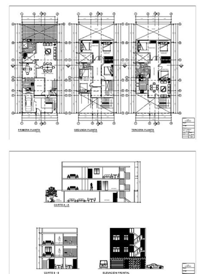 Planos de Casa de 3 Pisos en PDF: Diseño y Planos Arquitectónicos