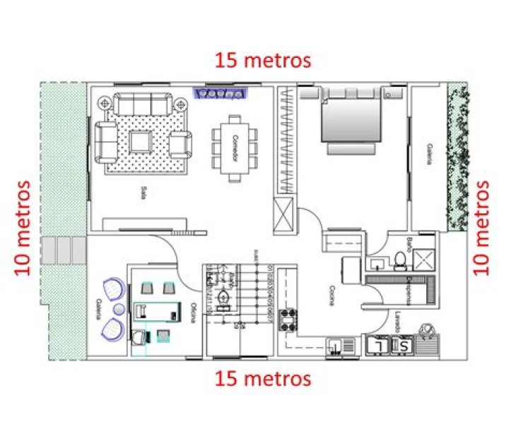 Planos de Casas 10x15 m² de 2 Pisos PDF Grátis para Descarga