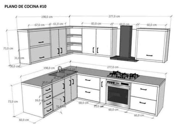 Planos de Cocinas Integrales con Medidas PDF Listos para Descargar