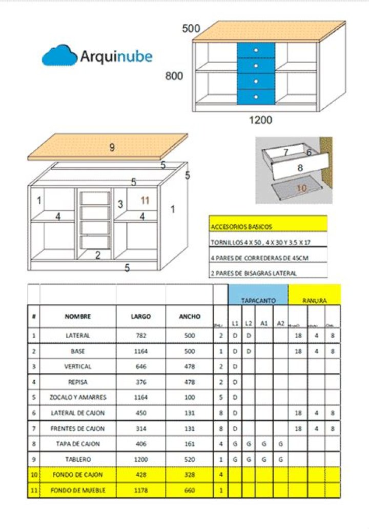Planos Gratuitos de Muebles Cocina en Melamina – Descarga PDF Instantáneo