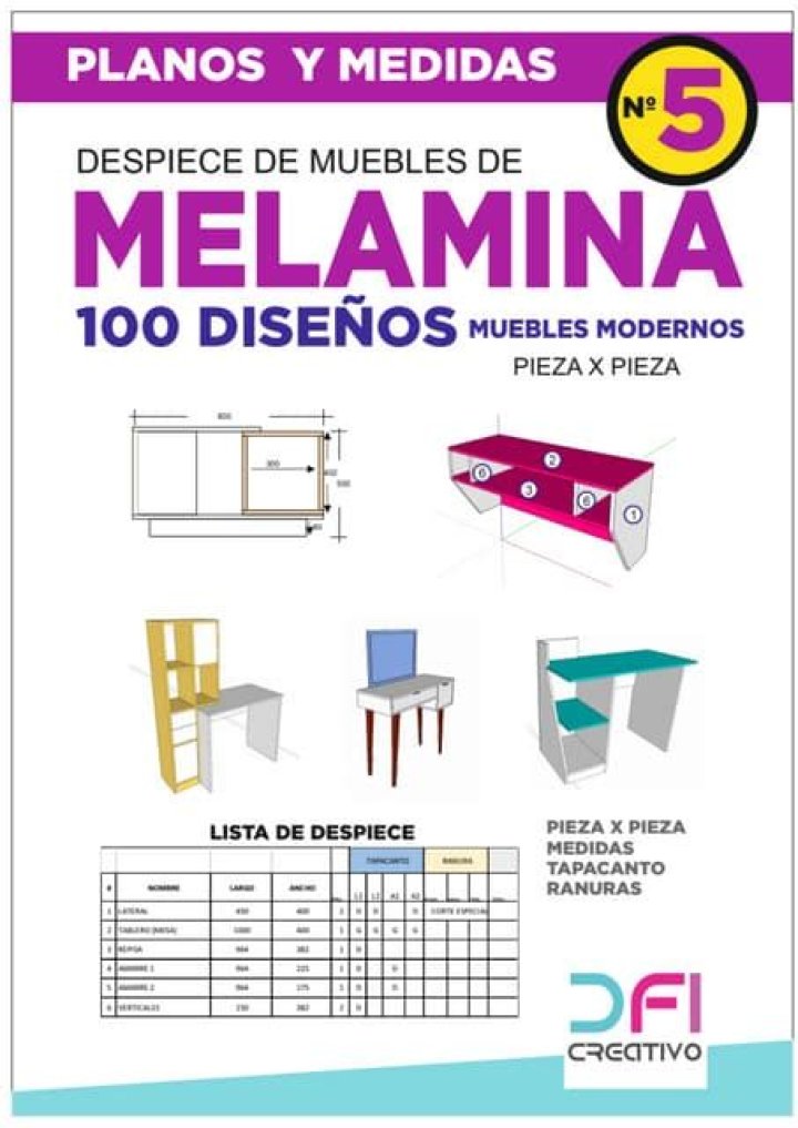 Planos de Muebles de Melamina para TV en PDF: Diseño Fácil y Precio Asequible