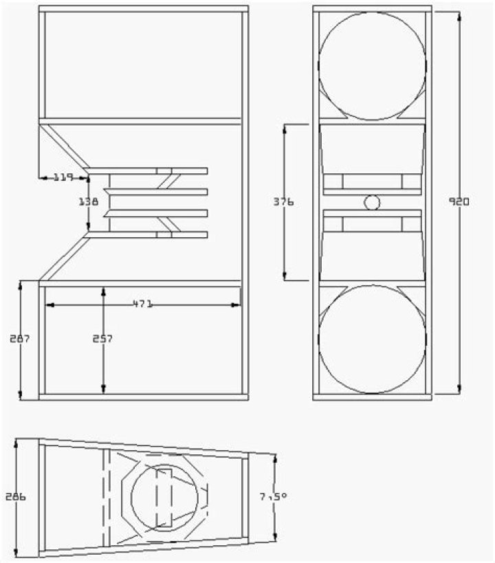 Line Array 15 Pulgadas PDF para Planos de Montaje y Diseño