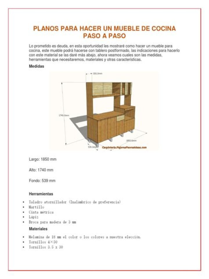 Descarga Planos Muebles de Cocina PDF Gratis