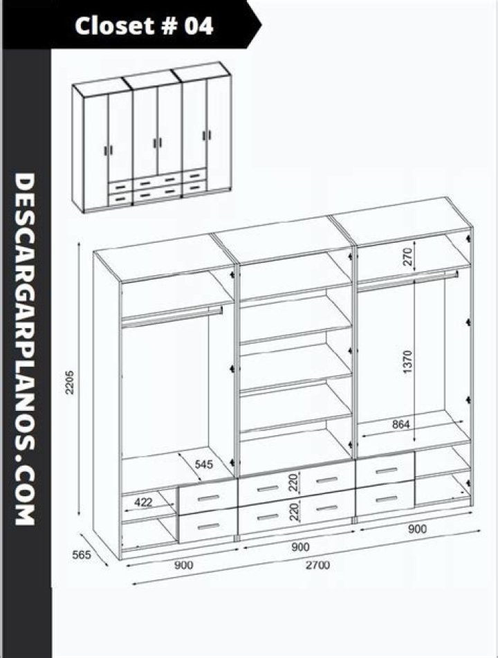 Planos para Closet de Madera PDF: Diseño y Descargas Gratis