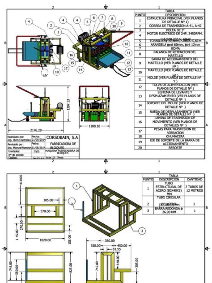 Planos Gratis para Fabricar Maquinaria Ponedora de Bloques en PDF