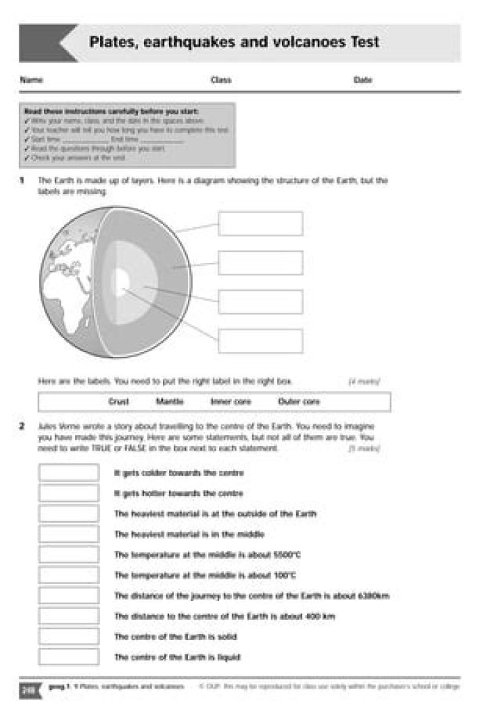 Plate Tectonics Test PDF: Master Earth Science with Free Practice