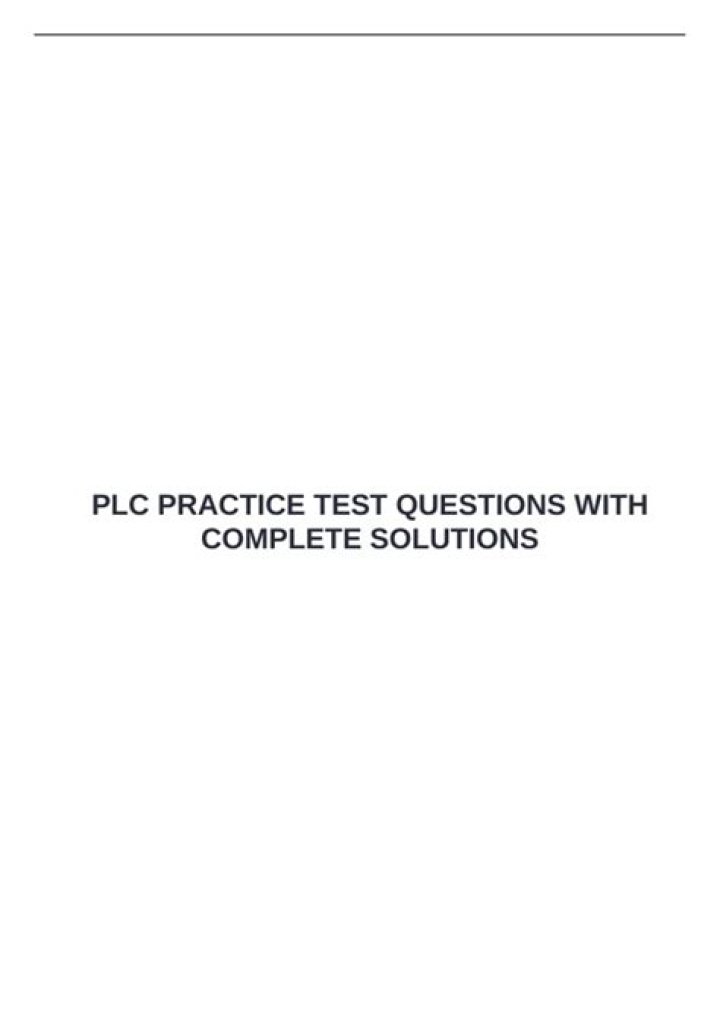 PLC Practice Test Problems PDF – Master Industrial Control Systems
