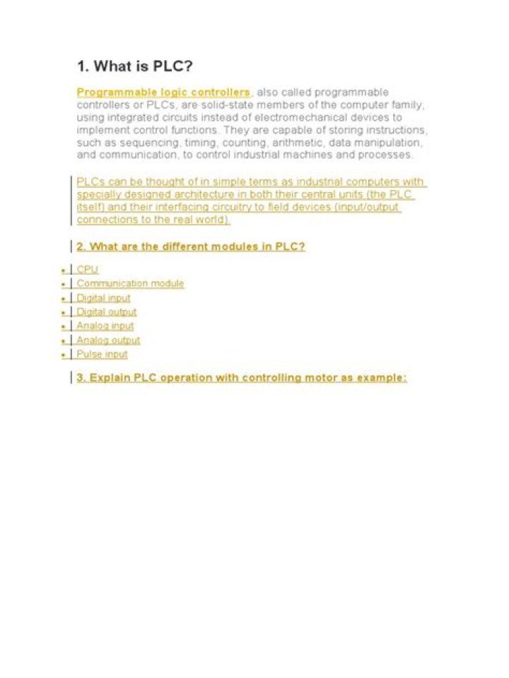 PLC Questions PDF – Expert Practice & Answers for Engineers