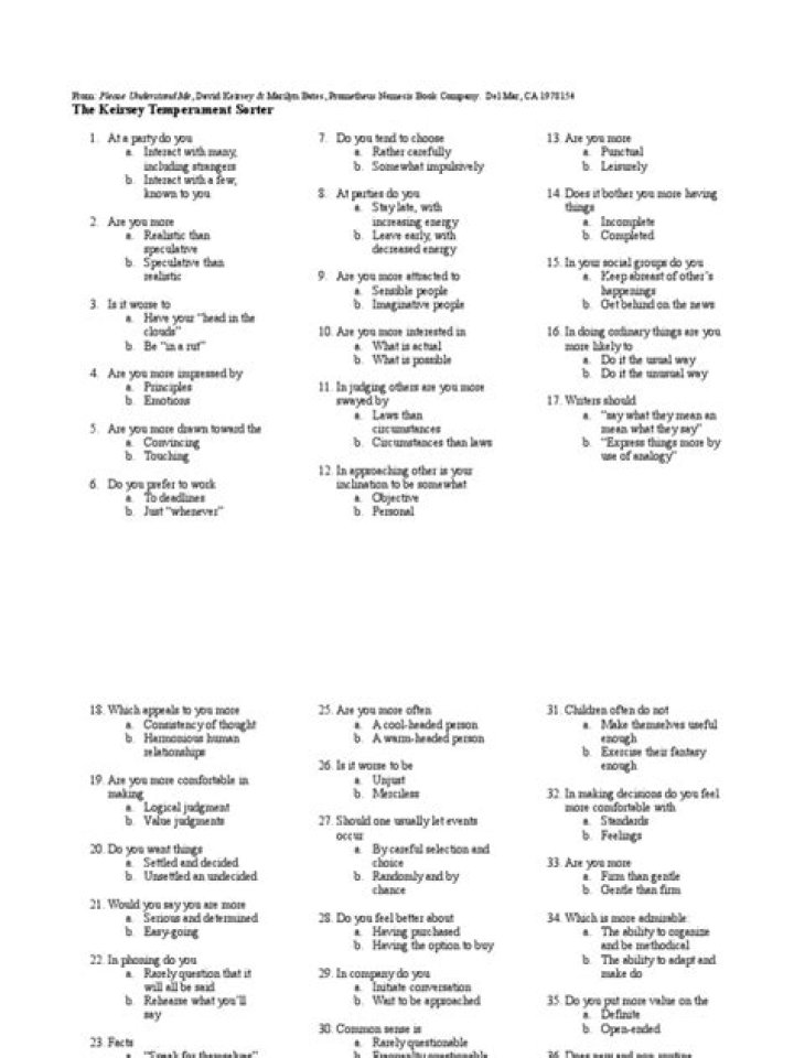 Please Understand Me Test PDF: Express Your Feelings Clearly