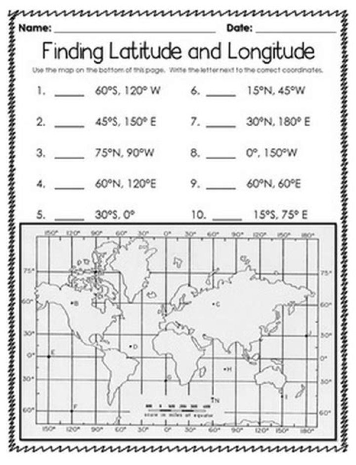 Free Plotting Latitude & Longitude Coordinates Worksheets PDF for Students