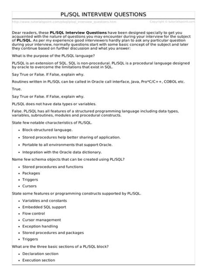 PluSQL Interview Questions PDF: Top Practice Tips & Real Exam Examples