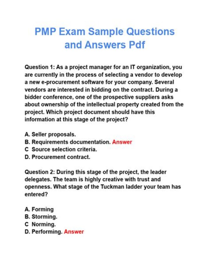 Master the PMP Exam: Latest Questions & Answers PDF