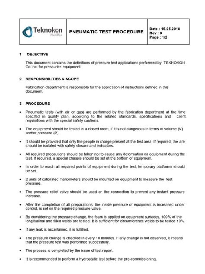 Pneumatic Test Procedure PDF: Step-by-Step Guide for Safe Operation